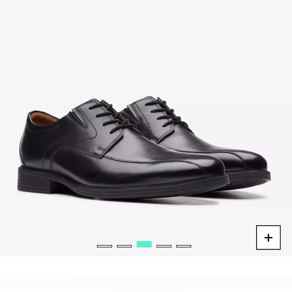 CLARKS Whiddon Pace Black Leather, Size Mens 10, EUC, Dress shoes